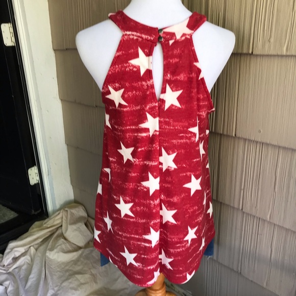 NWT GeeGee red star tank w/keyhole back - Picture 3 of 5